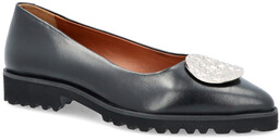 Skórzane baleriny z ozdobą - GIOSEPPO 73836 CZARNE