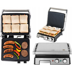 Kontaktowy Grill Elektryczny Panini Opiekacz 2000W Rozkładany 29,5x24cm