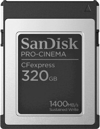 SanDisk 320 GB PRO-CINEMA Cfexpress typu B, zapis