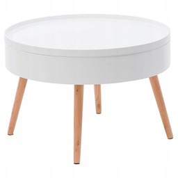 Stolik Kawowy Okrągły Ze Schowkiem 60 CM Modernhome