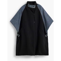 Desigual Poncho łączony z denimu