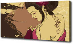 Duży foto obraz na ścianę canvas Gejsza