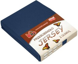 Prześcieradło jersey z gumką 90x200 granatowe P34-90 grube