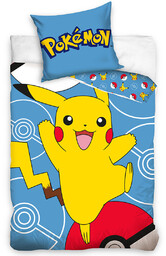 Pościel dziecięca Carbotex Pokémon Pikachu i Pokéball, 140
