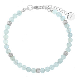 Damska bransoletka z niebieskim akwamarynem srebrne wykończenie stal