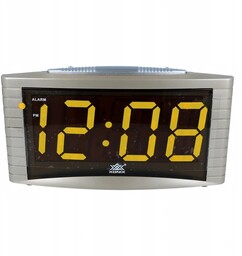 Zegar budzik Xonix odcienie pomarańczowego, srebrny, złoty 17cm