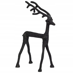 Figurka Renifer Jeleń 29cm dekoracyjna metalowa czarna loft