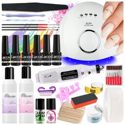 ZESTAW DO MANICURE HYBRYDOWEGO PAZNOKCI DOMOWY LAMPA 48W