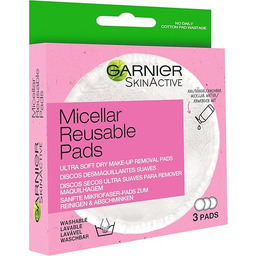 Garnier Micellar Zmywalne Waciki, Różowy, 3 Sztuki