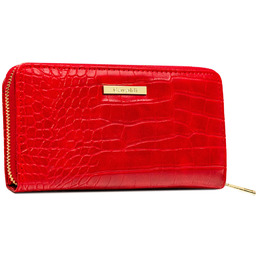 Duży portfel damski na karty odszyty ze skóry