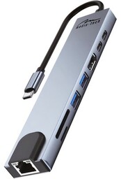 MEDIA-TECH Stacja dokująca MT5046 8w1 GIGA LAN HUB