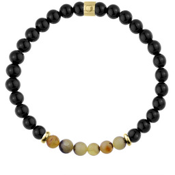 Bransoleta męska z bursztynem i czarnym turmalinem biżuteria