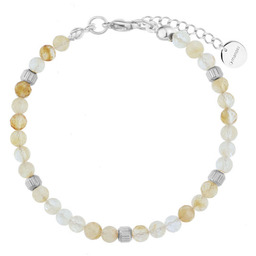 Damska bransoletka z żółtymi cytrynami srebrne wykończenie stal