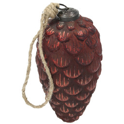 Bombka Vintage Cone 16 cm red, 8x16 cm