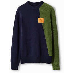 Desigual Dwukolorowy sweter łączony