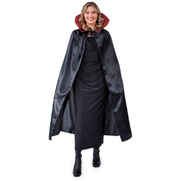 Peleryna z kołnierzem - czarna - 120 cm