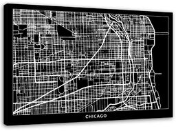 Obraz na płótnie, Chicago - plan miasta 60x40