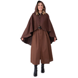 Peleryna z kapturem - brązowa - 90 cm