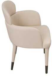 Beżowe skórzane krzesło VY203A