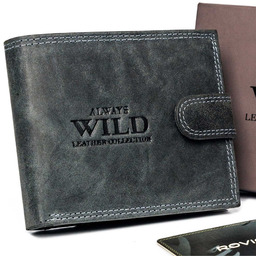 Skórzany portfel Always Wild N0035L-CHM czarny