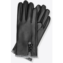 Damskie rękawiczki ze skóry naturalnej i sztucznym futerkiem