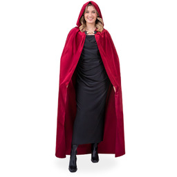Peleryna z kapturem - burgundowa - 140 cm