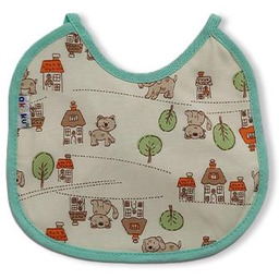 AKUKU Śliniak wiązany mały Miasto beżowo-miętowy A1640