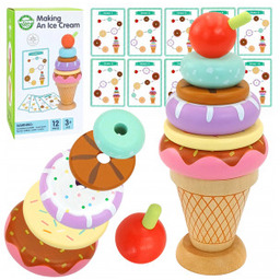 WOOPIE GREEN Drewniane Lody Układanka Montessori Cukiernia 12