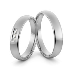 Obrączki ślubne platynowe klasyczne zaokrąglone 4 mm