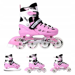 Rolki łyżwy wrotki Łyżworolki 4w1 Nils NH10905 różowe