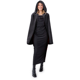 Peleryna z kapturem - czarna - 80 cm