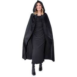 Peleryna z kapturem - czarna - 120 cm