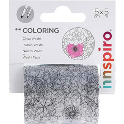 Taśma Washi Coloring Floral COLORING 50mmx5m.