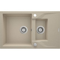 DEANTE Zlewozmywak granitowy ANDANTE 1,5-komorowy z ociekaczem piasek