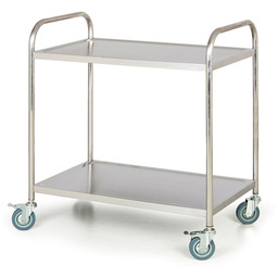 Nierdzewny wózek półkowy, 2 półki, 860x540 mm
