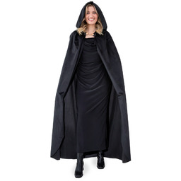 Peleryna z kapturem - czarna - 140 cm