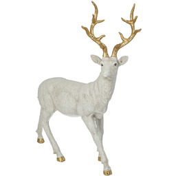 Figurka Deer White 40x12x45 cm gold, 40x12x45 cm