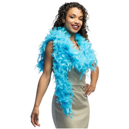 Szal BOA z piór - turkusowy - 180