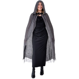 Peleryna z kapturem - czarna - 120 cm