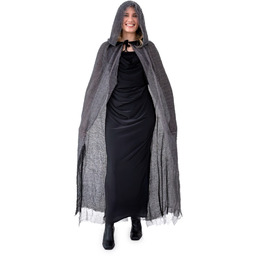 Peleryna z kapturem - czarna - 140 cm