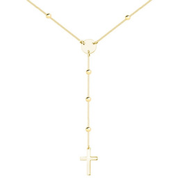 Pakamera Naszyjnik różaniec z kuleczkami pozłacany