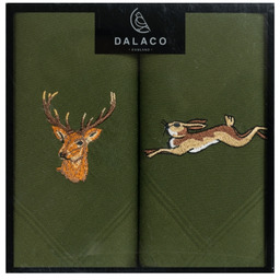 Zielone chusteczki haftowane dla Myśliwego HR-01