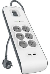 Belkin BSV604vf2M antyprzepięciowa 6 gniazd 2.4A USB 650J