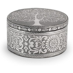 H&H Giaya Okrągłe pudełko drewniane i aluminiowe, 9,5cm
