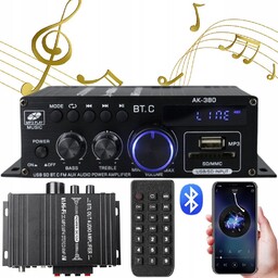 Mini Wzmacniacz Audio 40W Bluetooth 5.0 USB SD