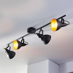 Lampa sufitowa Lindby Julin, 85 cm, 4-punktowa, czarno-złota