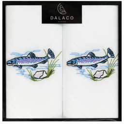 Chusteczki męskie haftowane Ryba HR-05