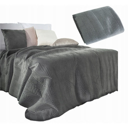 Narzuta Na Łóżko 200x220 Eurofirany Sofia grafit Welwet