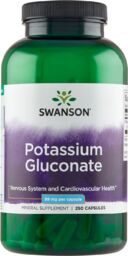 Swanson Potassium Gluconate, glukonian potasu, 250 kapsułek