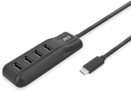 ACT Hub USB C, 4 porty, wtyczka wielokrotna,